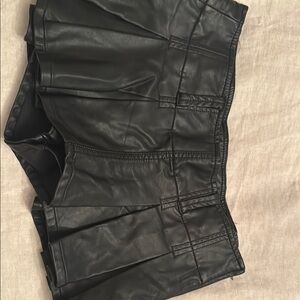 Free People Black High Waist faux leather Skort